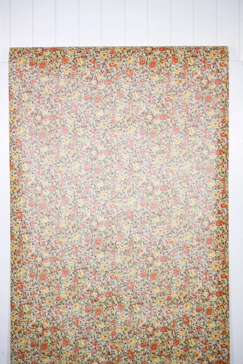 1970s Floral Vinyl Vintage Wallpaper