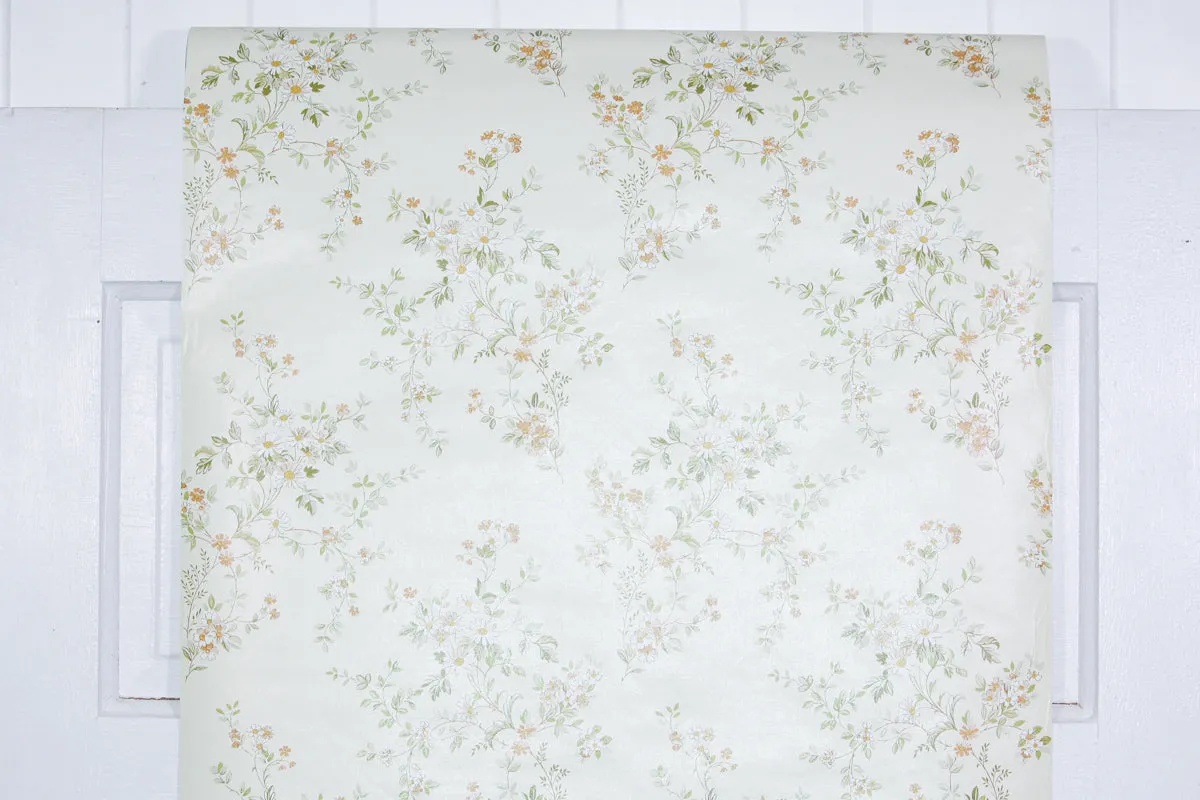 1980s Floral Vintage Wallpaper