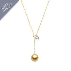 Golden South Sea Pearl & Akoya 18K Dual Pearl Adjustable Necklace