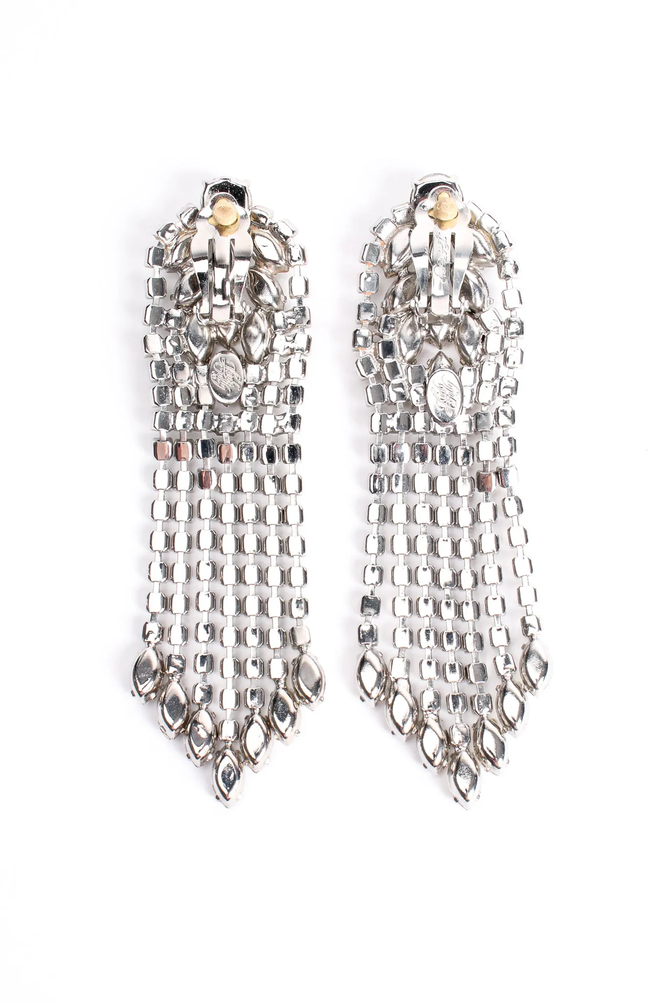 Rhinestone Marquise Fringe Earrings
