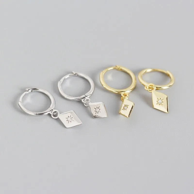 Simple Geometric with Star Hoop Earrings