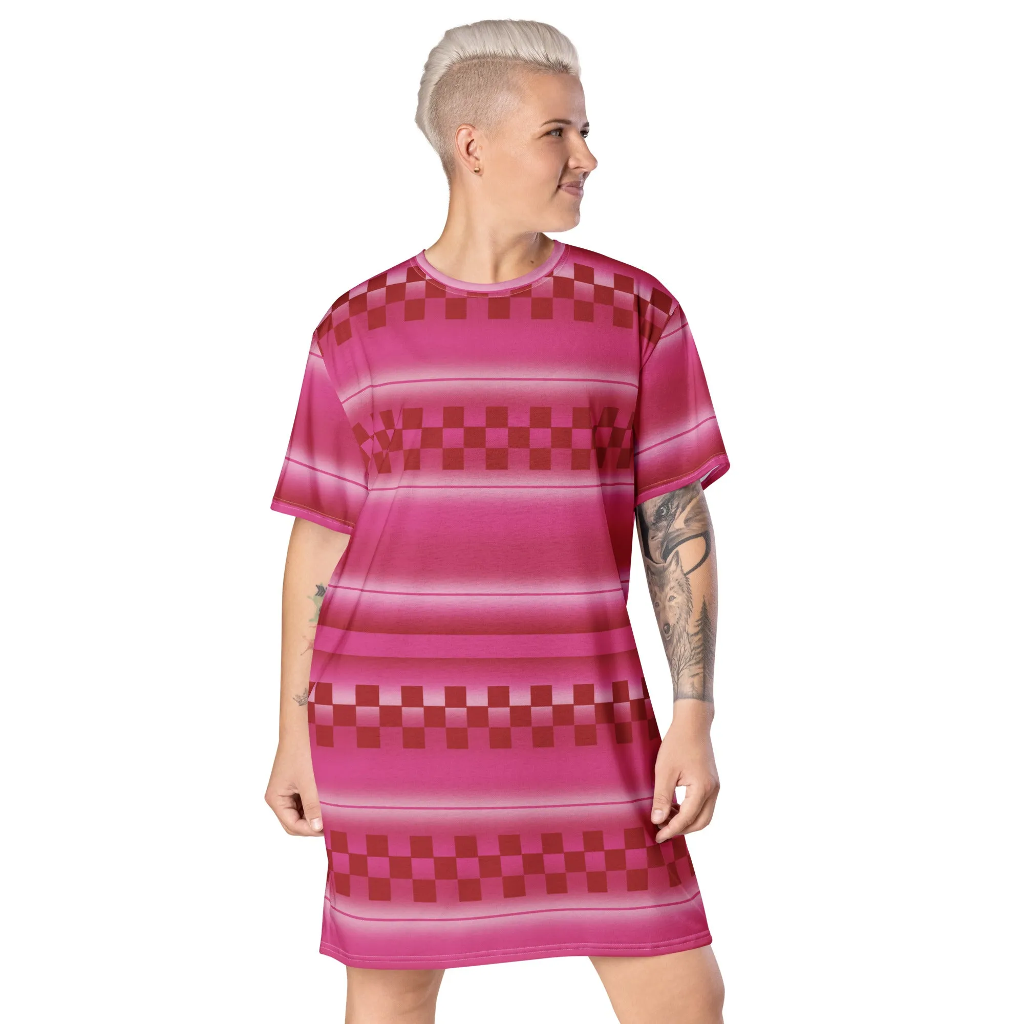 T-shirt Dress, Cherry Retro 70s
