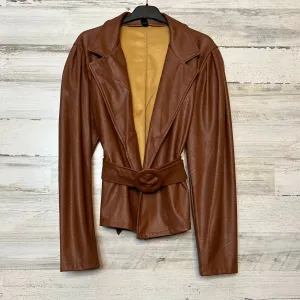 Vegan Leather Cognac Blazer